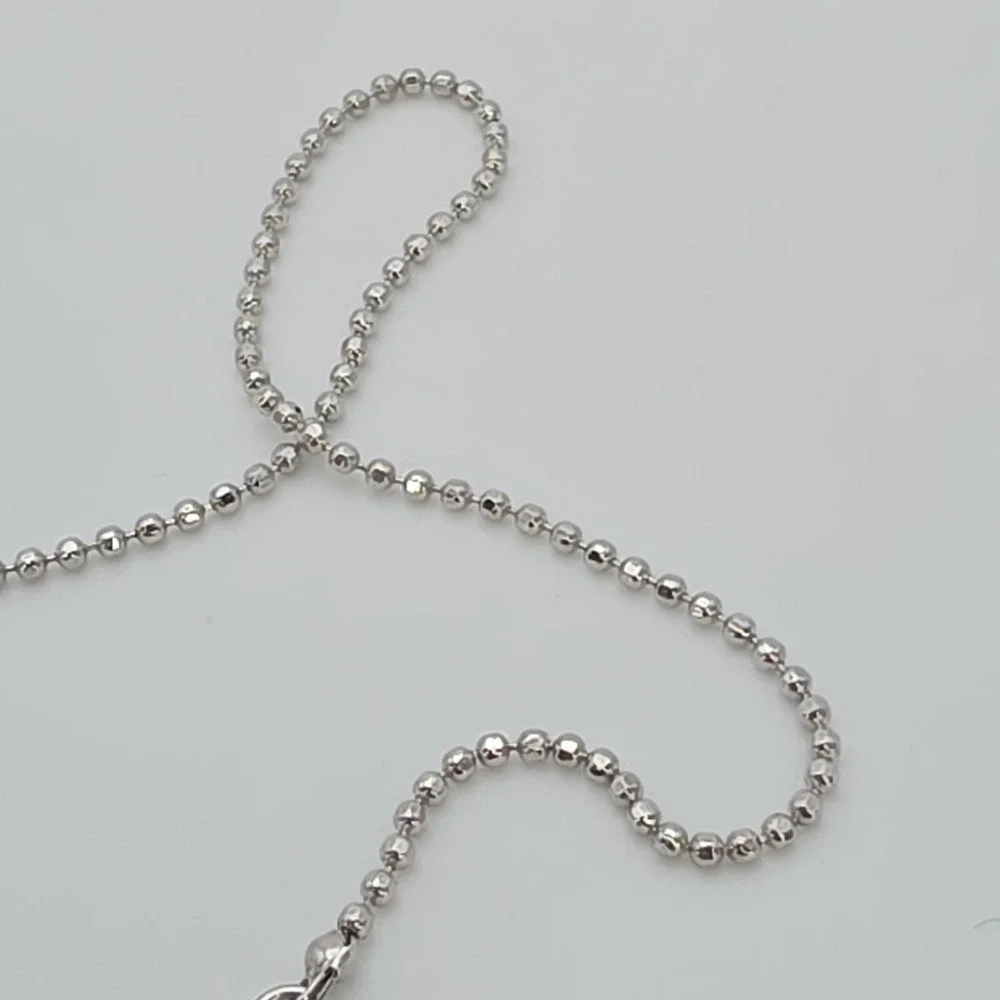 Vtg SWAROVSKI Crystal Necklace Blue Rhodium Plate Ball Chain 20" FREE $HIPPING!! - Picture 5 of 10